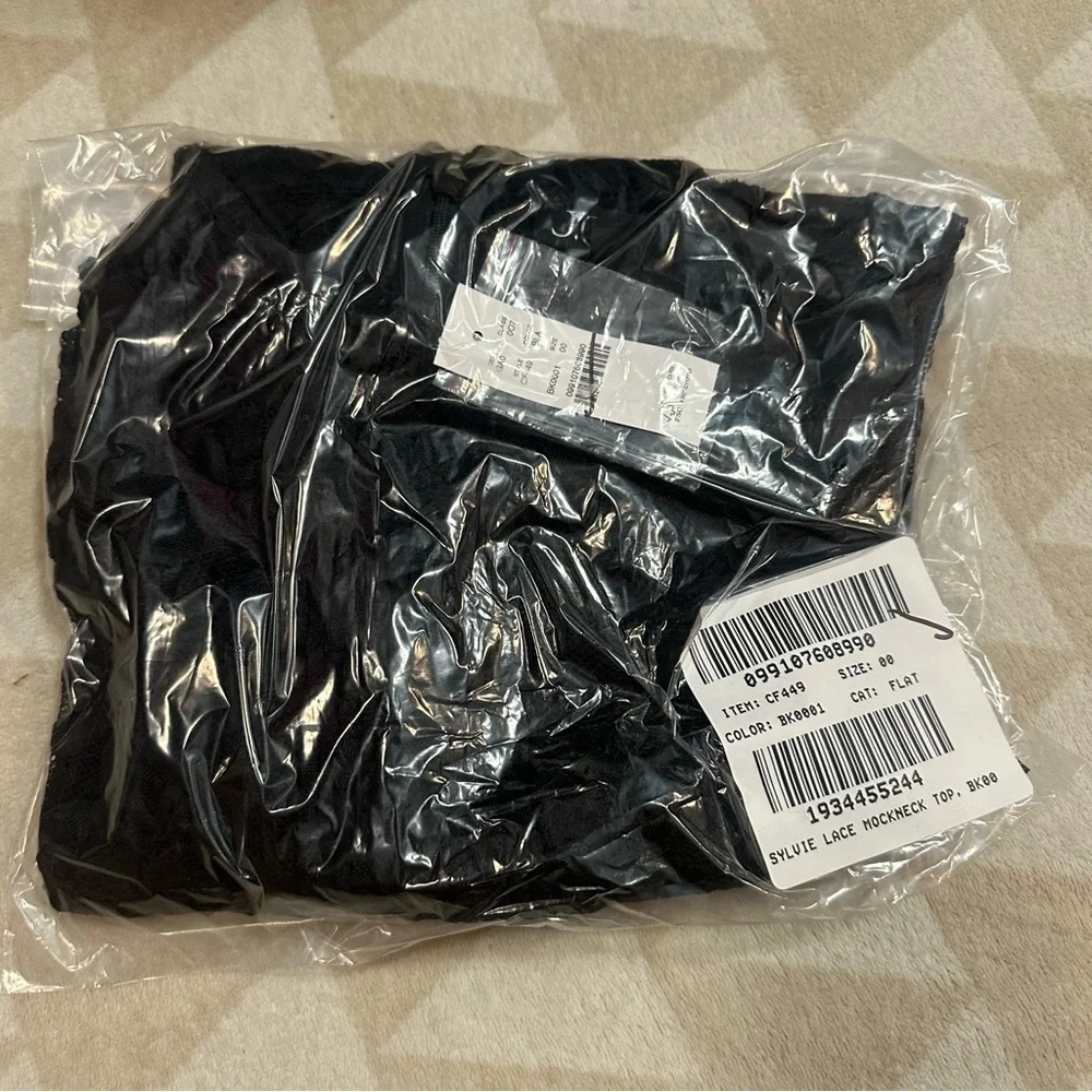 J crew black Lace mockneck top